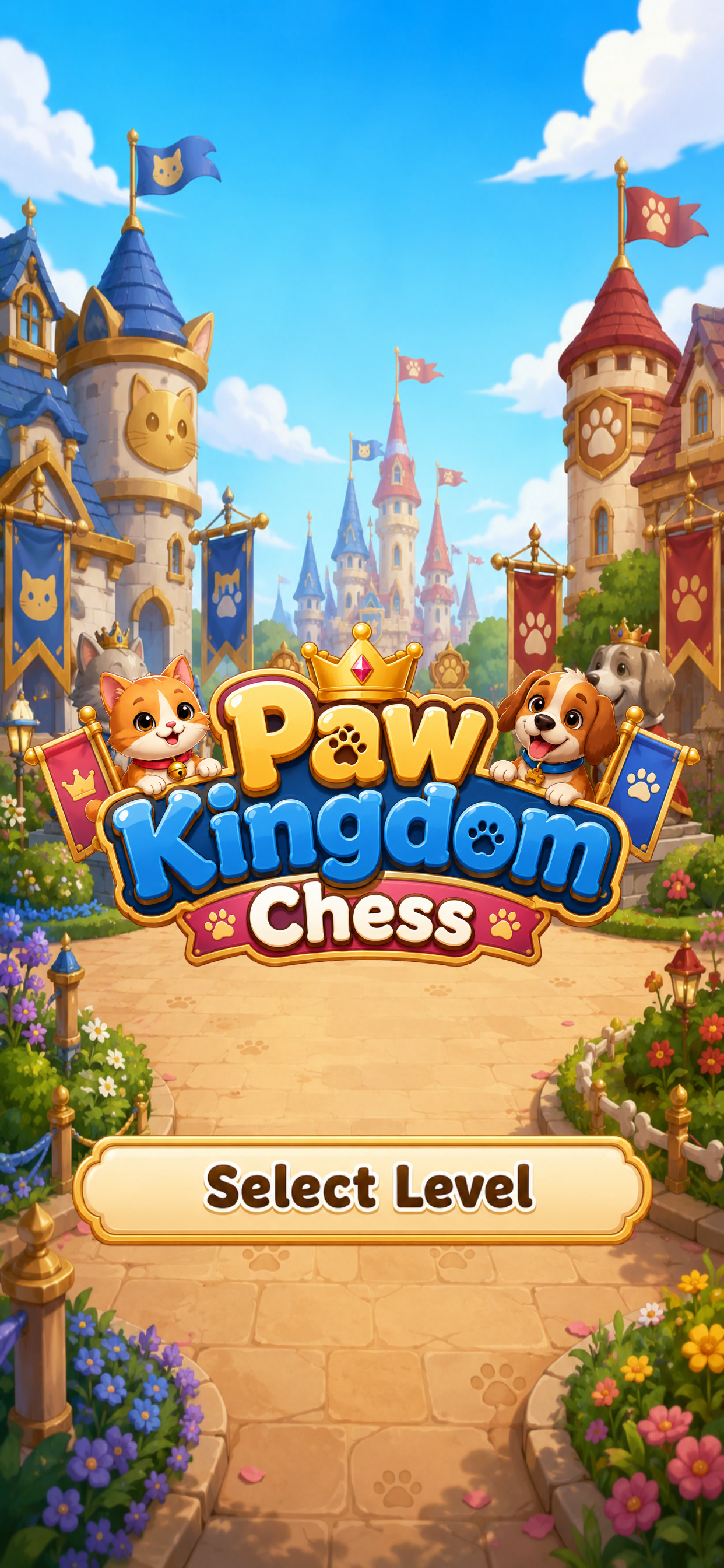 Select Level screen of Paw Kingdom Chess